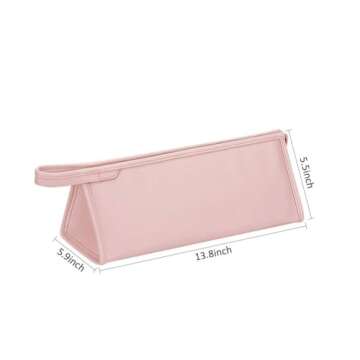 Buwico PU Leather Travel Case Portable Storage Bag for Dyson Airwrap Styler/Dyson Supersonic Hair Dryer, Waterproof Anti-Scratch Dustproof Shockproof Protection Organizer Travel Gift Case (Pink)