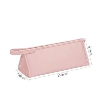 Buwico PU Leather Travel Case Portable Storage Bag for Dyson Airwrap Styler/Dyson Supersonic Hair Dryer, Waterproof Anti-Scratch Dustproof Shockproof Protection Organizer Travel Gift Case (Pink)