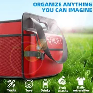 Upgraded Car Trunk Organizer - Collapsible Cargo Storage with Tools & Grips