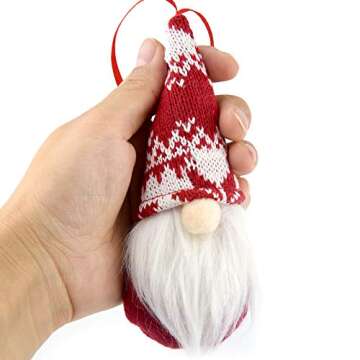 obmwang 8 Pack Christmas Gnomes Ornaments, Swedish Handmade Plush Gnomes Santa Elf Table Ornaments, Hanging Christmas Tree Decorations Home Decor