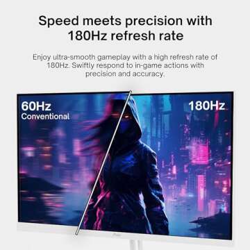 Pixio PX278 Wave White 27 inch 180Hz Refresh Rate FHD 1440p Resolution Fast IPS Panel 1ms GTG Response Time White Gaming Monitor with FreeSync