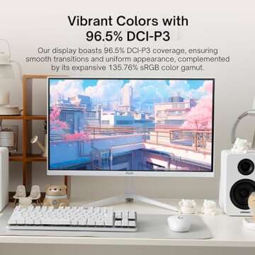 Pixio PX278 Wave White 27 inch 180Hz Refresh Rate FHD 1440p Resolution Fast IPS Panel 1ms GTG Response Time White Gaming Monitor with FreeSync