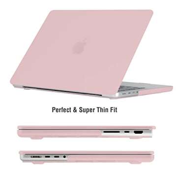 EooCoo Hard Case Clear Compatible with MacBook Pro 16 inch Case 2025 2024-2021 Release M4 M3 M2 M1 Pro/Max Chip A3403 A3186 A2991 A2780 A2485 with Keyboard Cover, Screen Protector, Matte Pink