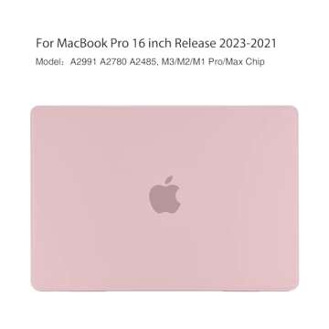 EooCoo Hard Case Clear Compatible with MacBook Pro 16 inch Case 2025 2024-2021 Release M4 M3 M2 M1 Pro/Max Chip A3403 A3186 A2991 A2780 A2485 with Keyboard Cover, Screen Protector, Matte Pink
