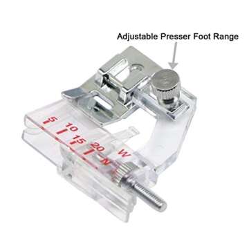 Adjustable Tap Bias Binder Foot for Low Shank Sewing Machines