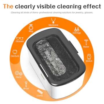 KECOOLKE Ultrasonic Jewelry Cleaning Machine, 600ml Sonic Cleaner with Digital Timer for Eyeglasses,...