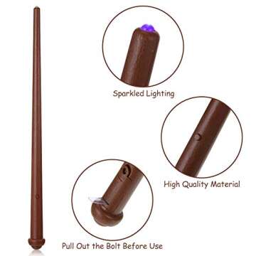Enchanting 4-Piece Light-Up Wizard Wands for All Ages!