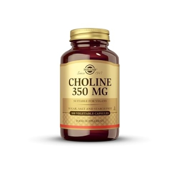 Solgar Choline 350 mg, 100 Vegetable Capsules - Supports Healthy Brain & Cellular Function - Vegan, ...