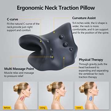 Cozyhealth Neck Stretcher for Neck Pain Relief, Neck and Shoulder Relaxer Cervical Traction Device P...