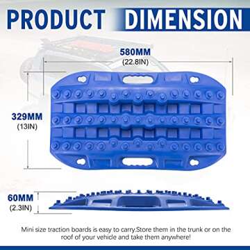 BUNKER INDUST Off-Road Traction Boards, 2 Pcs Recovery Tracks Traction Mat for 4X4 Jeep Mud, Sand, S...