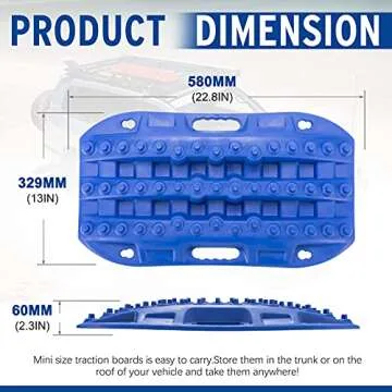 BUNKER INDUST Off-Road Traction Boards, 2 Pcs Recovery Tracks Traction Mat for 4X4 Jeep Mud, Sand, S...