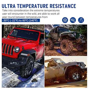 BUNKER INDUST Off-Road Traction Boards, 2 Pcs Recovery Tracks Traction Mat for 4X4 Jeep Mud, Sand, Snow Traction Ladder-Blue Tire Traction Tool