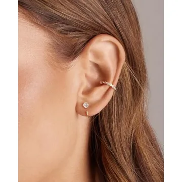 Elegant 14K Gold Plated Half Hoop Huggie Earrings