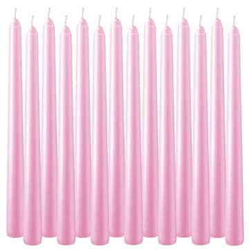 Pink 10-inch Cone Candles, Each Set of 14 odorless and drip-Free candlesticks -8 Hours Long Burning,...