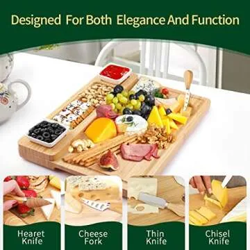 Bamboo Charcuterie Board and Knife Set for Every Occasion