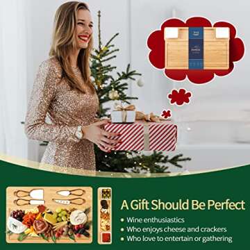 Bamboo Charcuterie Board and Knife Set for Every Occasion