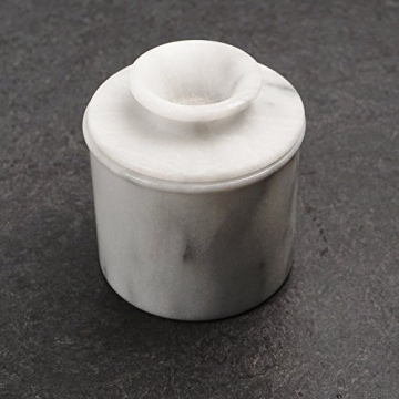 White Marble French Butter Pot for Fresh Spreadable Butter