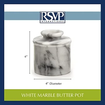 White Marble French Butter Pot for Fresh Spreadable Butter