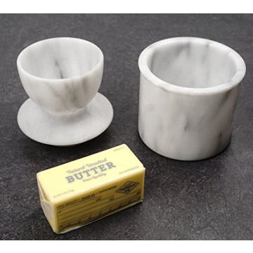 White Marble French Butter Pot for Fresh Spreadable Butter