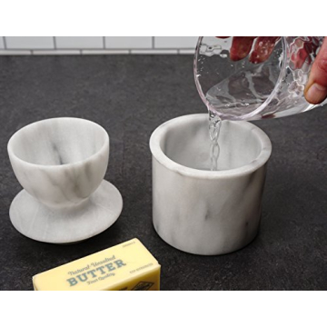 White Marble French Butter Pot for Fresh Spreadable Butter