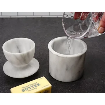 White Marble French Butter Pot for Fresh Spreadable Butter