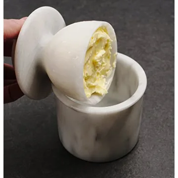 White Marble French Butter Pot for Fresh Spreadable Butter