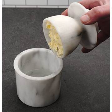 White Marble French Butter Pot for Fresh Spreadable Butter