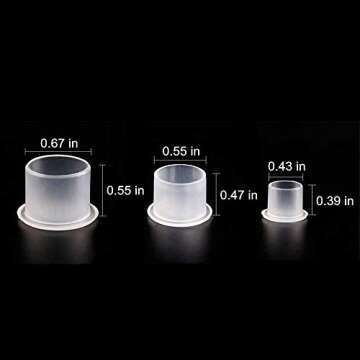 Tattoo Ink Caps - 300pcs Mixed Tattoo Ink Cups with Base White Mixed Sizes Pigment Cups #11 Small #1...
