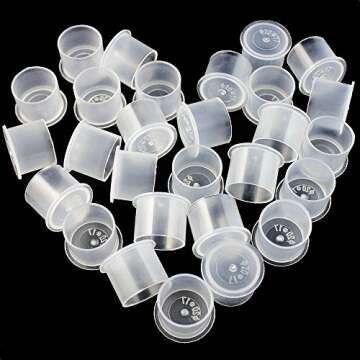 Tattoo Ink Caps - 300pcs Mixed Tattoo Ink Cups with Base White Mixed Sizes Pigment Cups #11 Small #14 Medium #17 Large for Tattooing, Tattoo Ink, Tattoo Supplies, Tattoo Kits