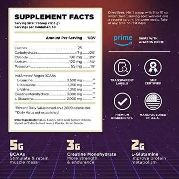 Vintage Build – Post Workout Recovery & Muscle Building Powder Drink for Muscular Strength & Growth - Reduces Soreness – Creatine Monohydrate, BCAAs, L-Glutamine – Fresh Berries Flavor – 377g