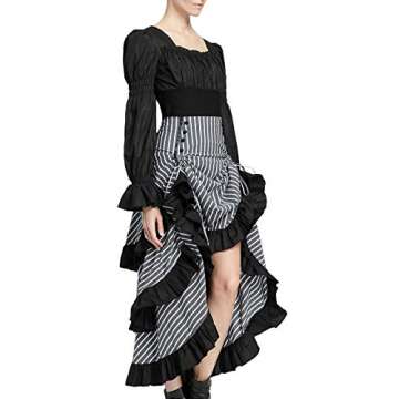 Women Renaissance Vintage Steampunk Ruched Boho Top