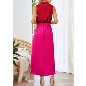 PRETTYGARDEN Women's Elegant Satin Maxi Dress for All Occasions