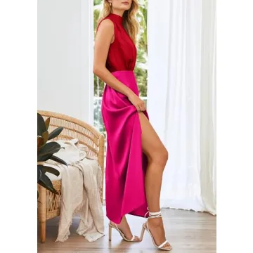 PRETTYGARDEN Women's Elegant Satin Maxi Dress for All Occasions