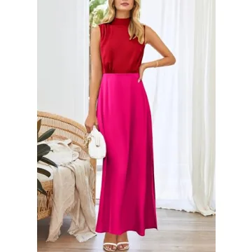 PRETTYGARDEN Women's Elegant Satin Maxi Dress for All Occasions
