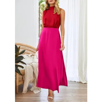 PRETTYGARDEN Women's Elegant Satin Maxi Dress for All Occasions