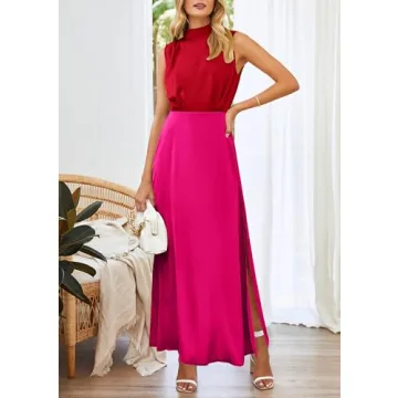 PRETTYGARDEN Women's Elegant Satin Maxi Dress for All Occasions