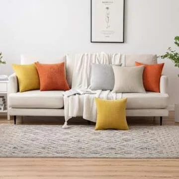 MIULEE Soft Chenille Burnt Orange Pillow Covers