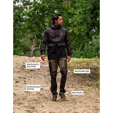 RevolutionRace Men’s RVRC GP Pro Zip Off Pants, Durable, Ventilated and Convertible Pants for All Outdoor Activities, Dark Olive, M