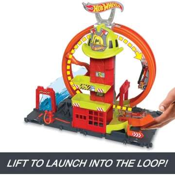 Hot Wheels City Super Loop Fire Station Track Set