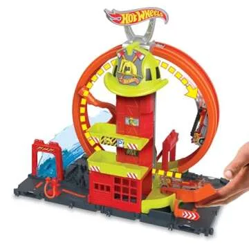 Hot Wheels City Super Loop Fire Station Track Set