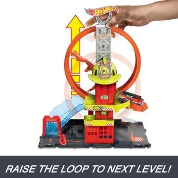 Hot Wheels City Super Loop Fire Station Track Set