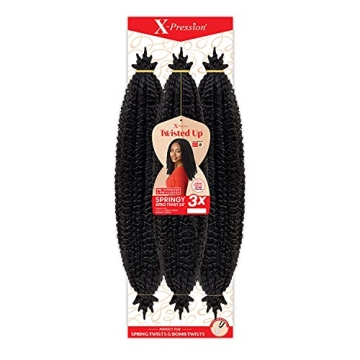 Outre Crochet Braids X-Pression Twisted Up 3X Springy Afro Twist 24" - Natural Look, Effortless Styl...