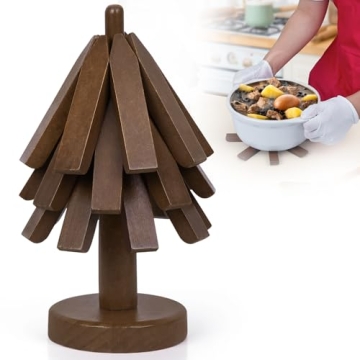 Tree Coasters - Wooden Tree Coasters Set of 3 - Wooden Trivets for Hot Dishes - Heat Resistant Woode...