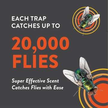 Outdoor Fly Trap Fly Traps Outdoor with Dissolvable Non-Toxic Bait - Fly Repellent for Outdoor Use O...