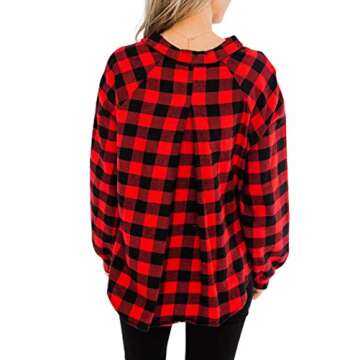 Stylish Remidoo Women's Flannel Shirt with Tie Accent