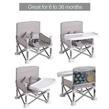 PandaEar Portable Baby Seat Travel| Compact Fold with Straps for Indoor/Outdoor Use| Great for Campi...