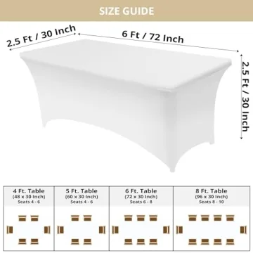 Utopia Spandex Tablecloths 2 Pack for Events and Parties