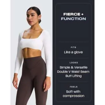 Aoxjox High Waisted Workout Siren Leggings for Women Hidden Scrunch Butt Lifting Tummy Control Yoga ...