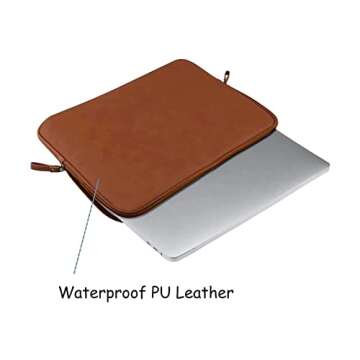 MOSISO Laptop Sleeve Bag 13.3 inch for MacBook Air/Pro - Elegant PU Leather Waterproof Case