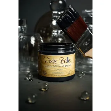 Dixie Belle Paint Company Chalk Finish Furniture Paint - Caviar (32oz) - Matte Black Chic Chalk Mine...